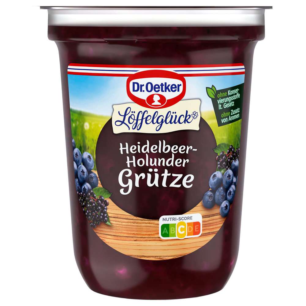 Produktabbildung Dr. Oetker Heidelbeer-Holunder Grütze Löffelglück