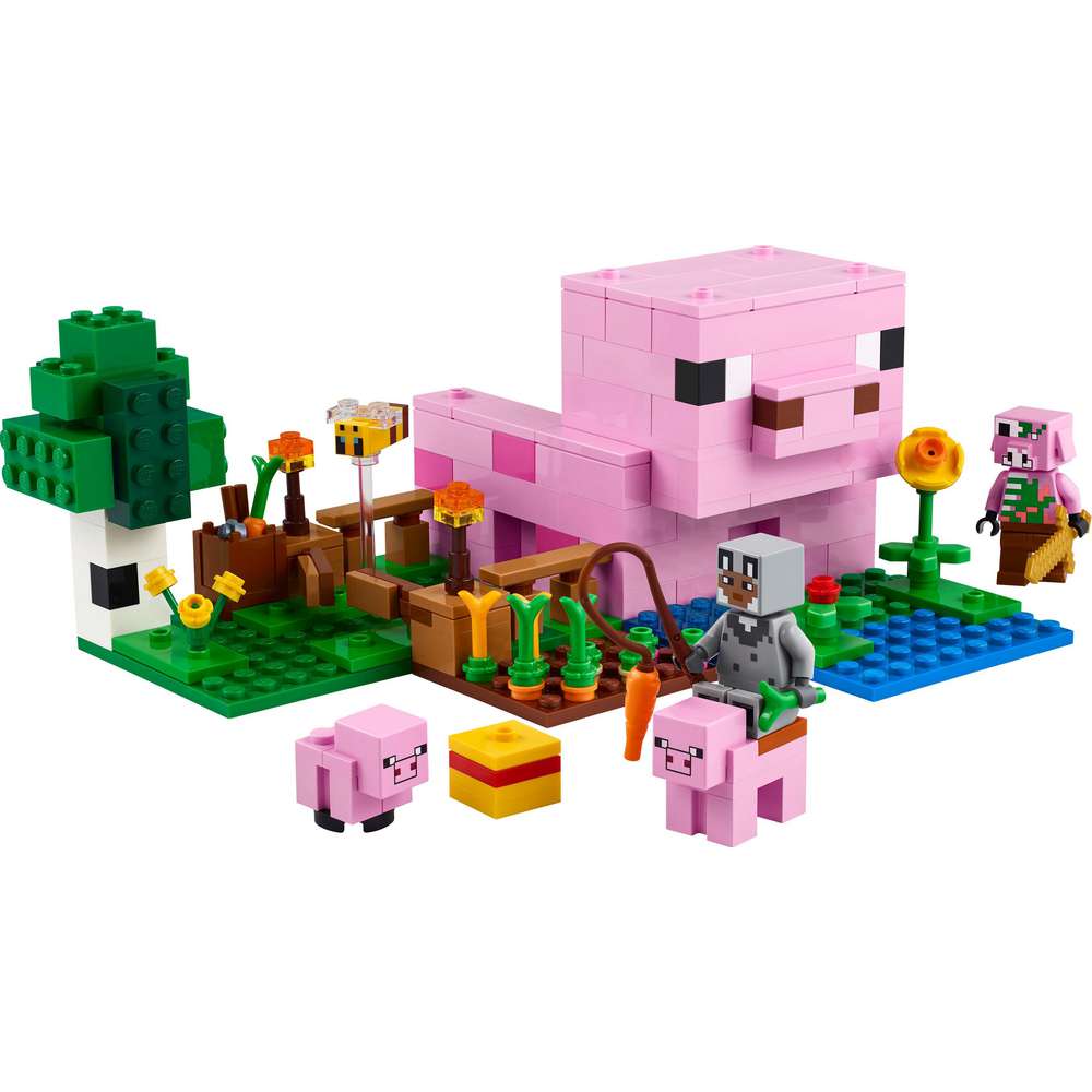 Produktabbildung Lego LEGO Minecraft Das Babyschwein-Haus, Set mit Tieren 21268