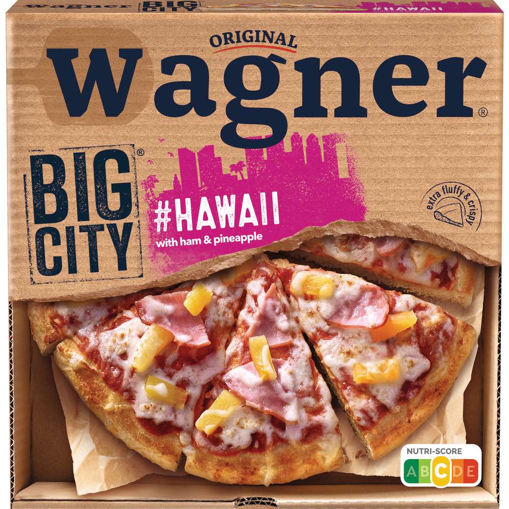 Produktabbildung Wagner Big City Pizza Hawaii, Schinken & Ananas, tiefgekühlt