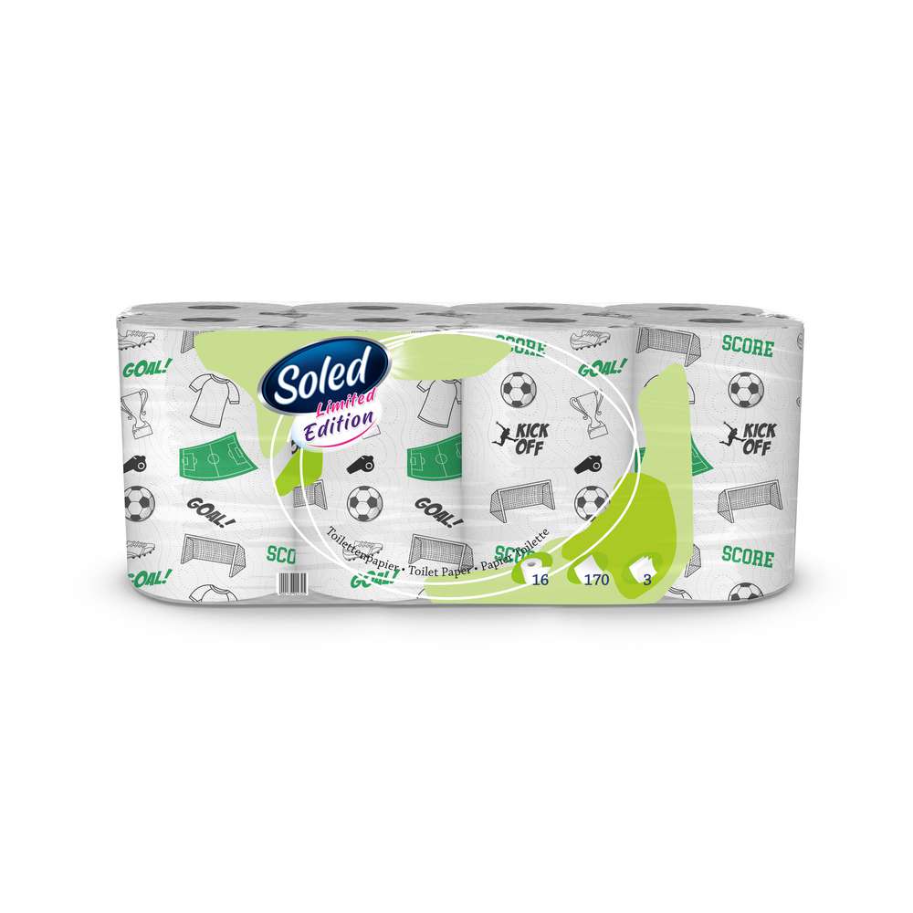 Produktabbildung Soled Toilettenpapier 3-lagig Limited Edition Fußball