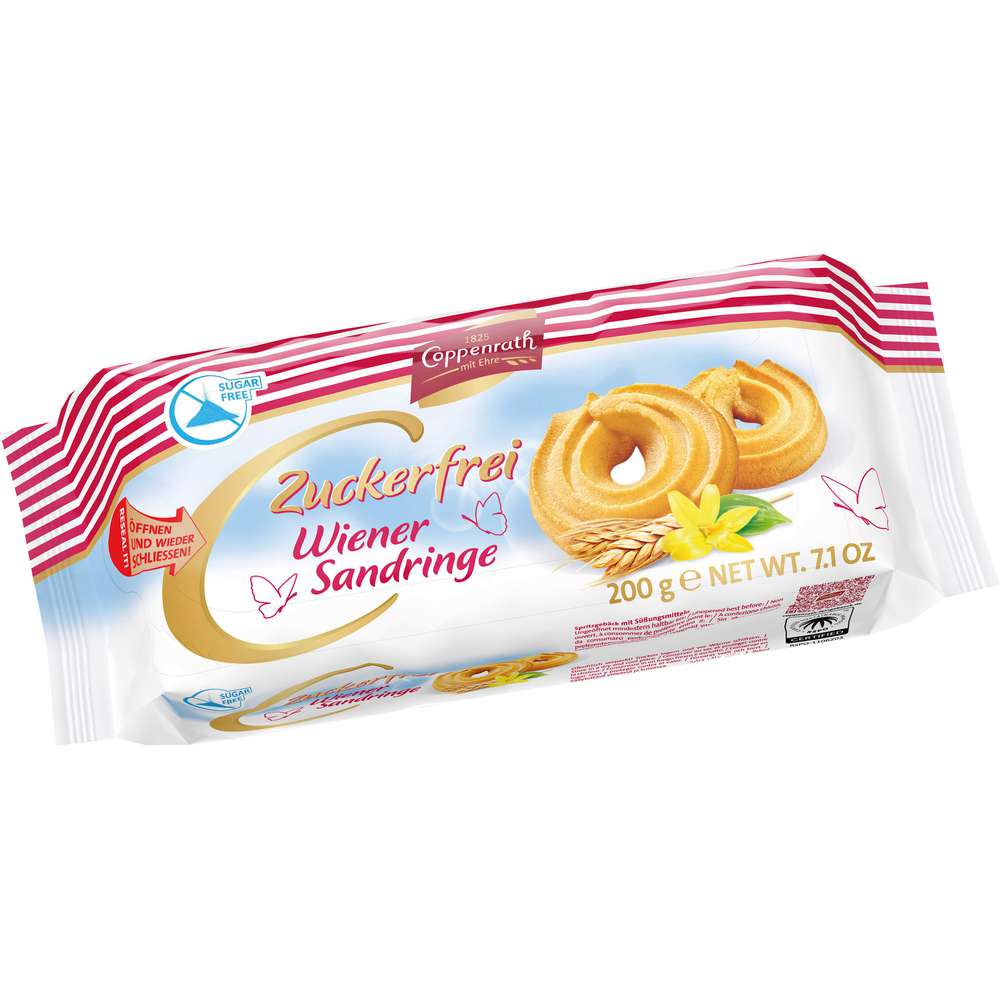 Produktabbildung Coppenrath Cookies Wiener Sandringe zuckerfrei