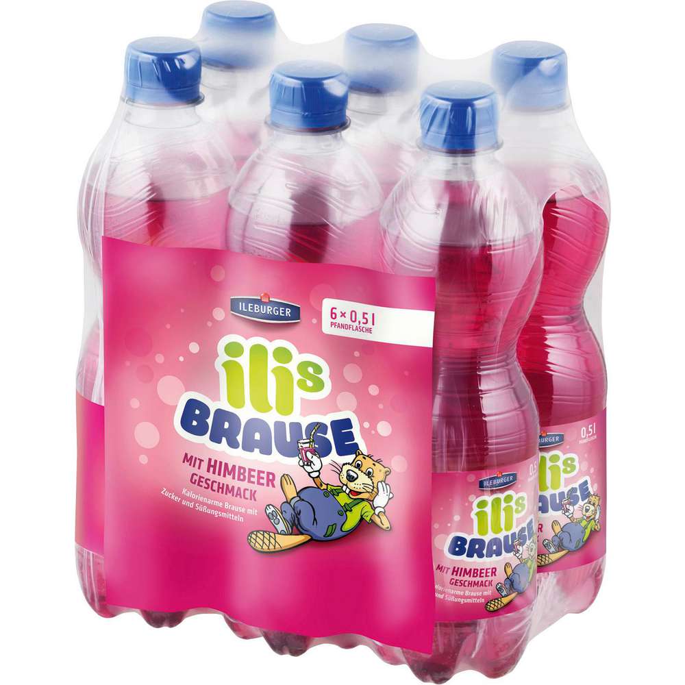 Produktabbildung Ileburger Sachsen Quelle Ilis Brause Limonade, Himbeere (6x 0,500 Liter)