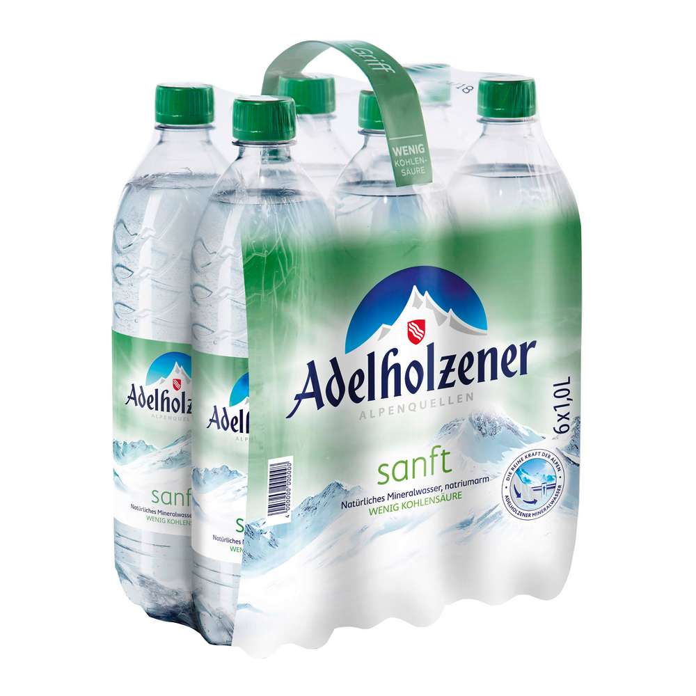 Produktabbildung Adelholzener Mineralwasser, Sanft (6x 1,000 Liter)