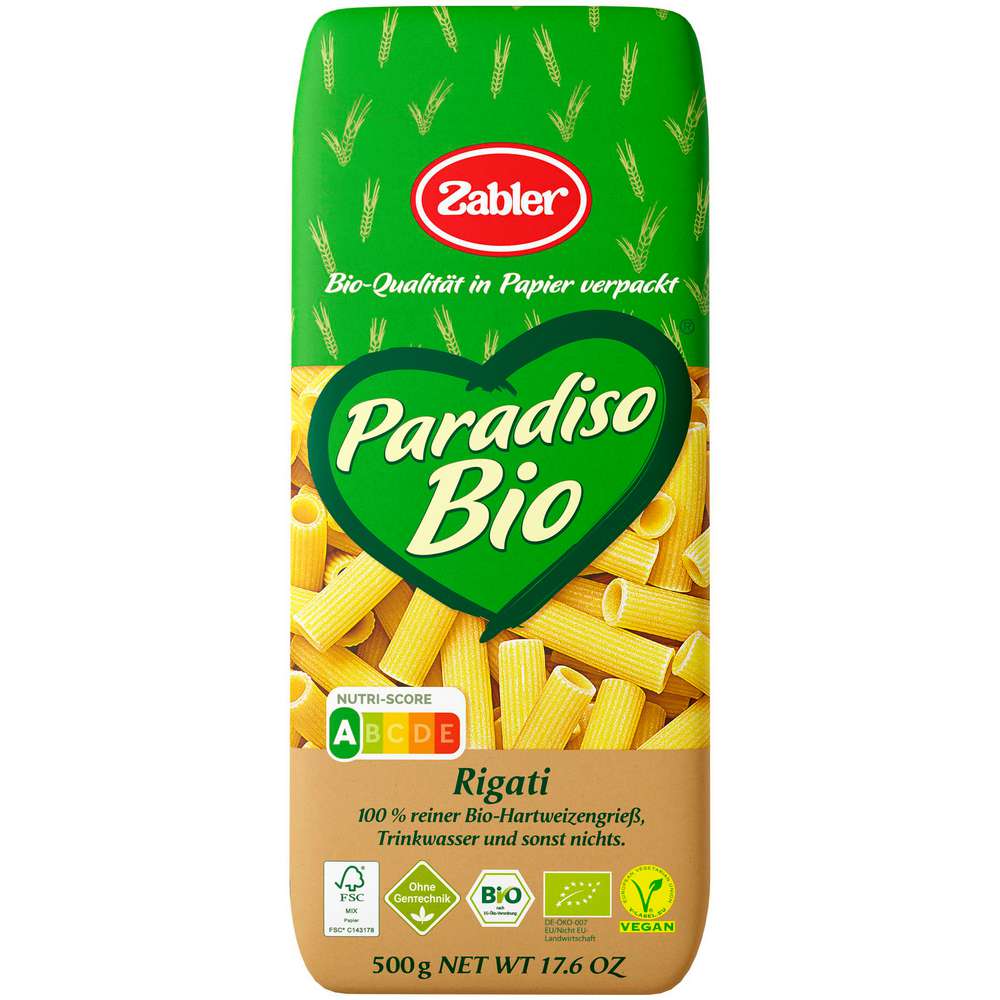 Produktabbildung Zabler Nudeln, Rigati Paradiso Bio