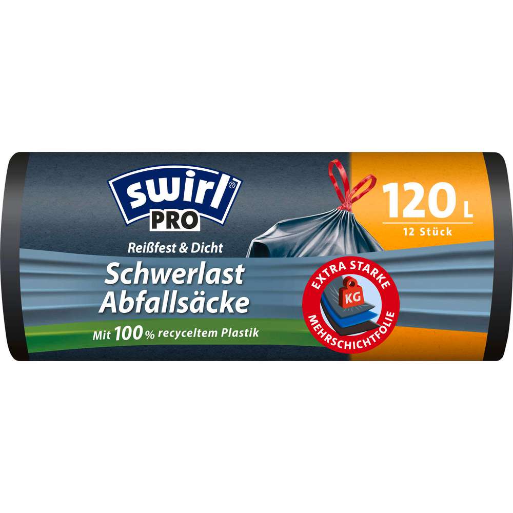 Produktabbildung Swirl Schwerlast-Säcke Pro, bis zu 30kg, 12 x 120l