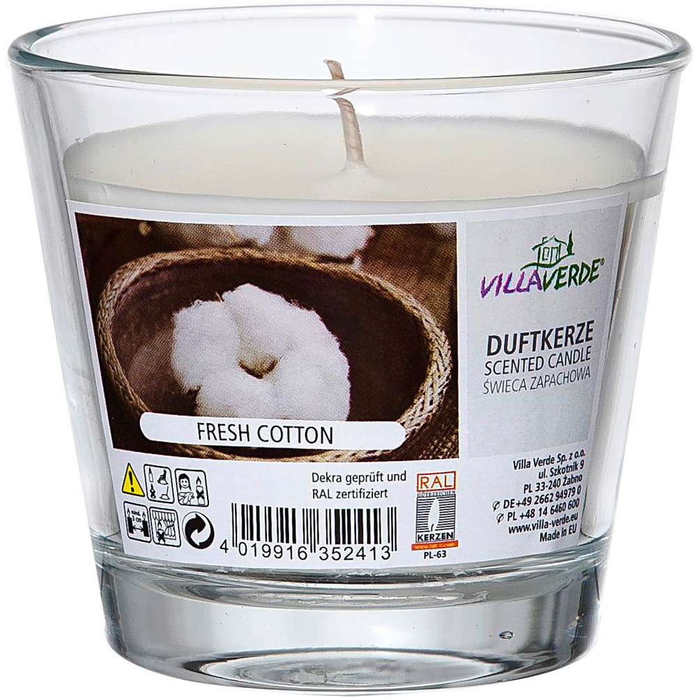 Produktabbildung Villa Verde Duftkerze im Glas, Fresh Cotton