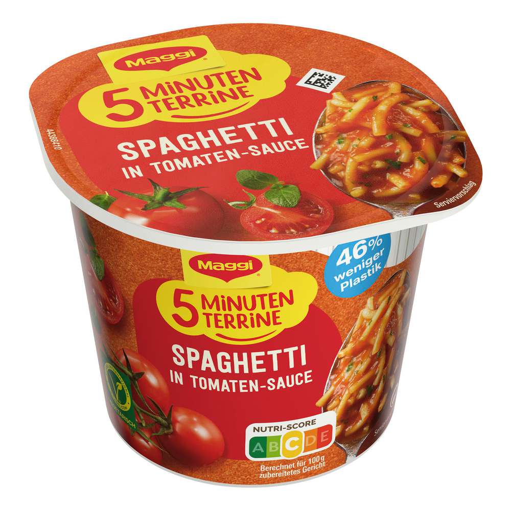 Produktabbildung Maggi 5 Minuten Terrine, Spaghetti in Tomatensauce