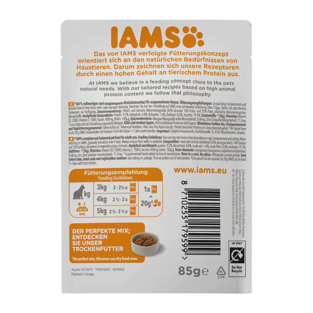 Produktabbildung IAMS Katzen-Nassfutter, Huhn & Pute in Sauce