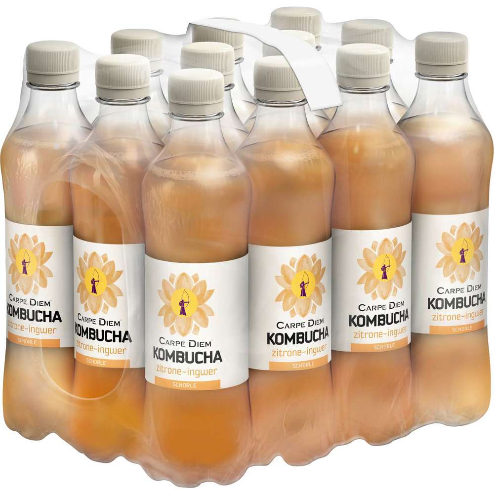 Produktabbildung Carpe Diem Kombucha, Zitrone-Ingwer (12x 0,500 Liter)