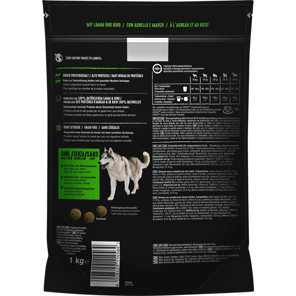 Produktabbildung Crave Hund-Trockenfutter, Lamm/Rind