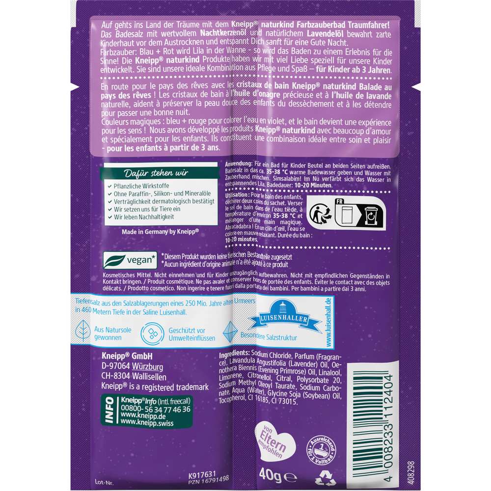 Produktabbildung Kneipp Farbzauberbad, Traumfahrer