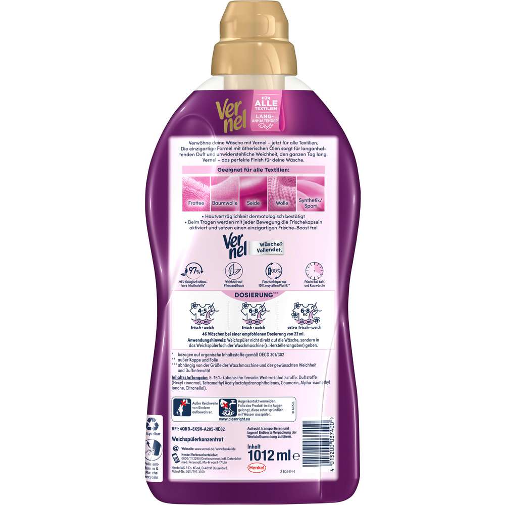 Produktabbildung Vernel Weichspüler Aromatherapie, Bezaubernde Magnolie