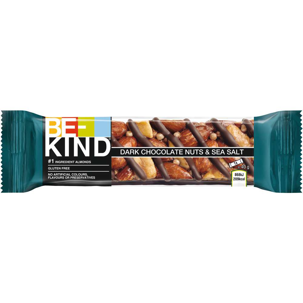 Produktabbildung Be-Kind Nuss-Riegel, Dark Chocolate Nuts & Sea Salt
