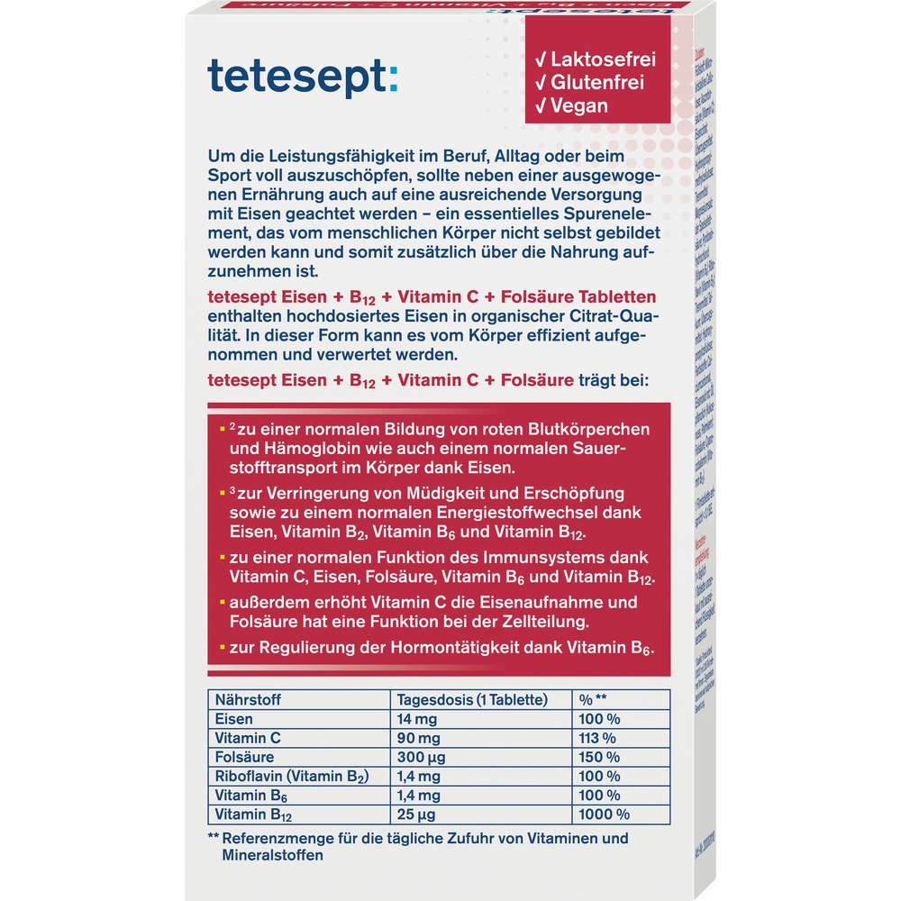 Produktabbildung tetesept Eisen +B12+C+Folsäure