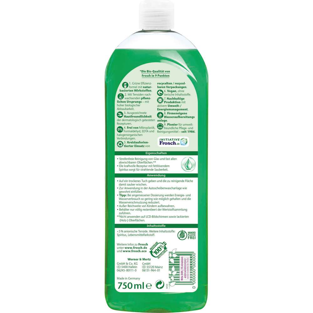 Produktabbildung Frosch Spiritus Glasreiniger