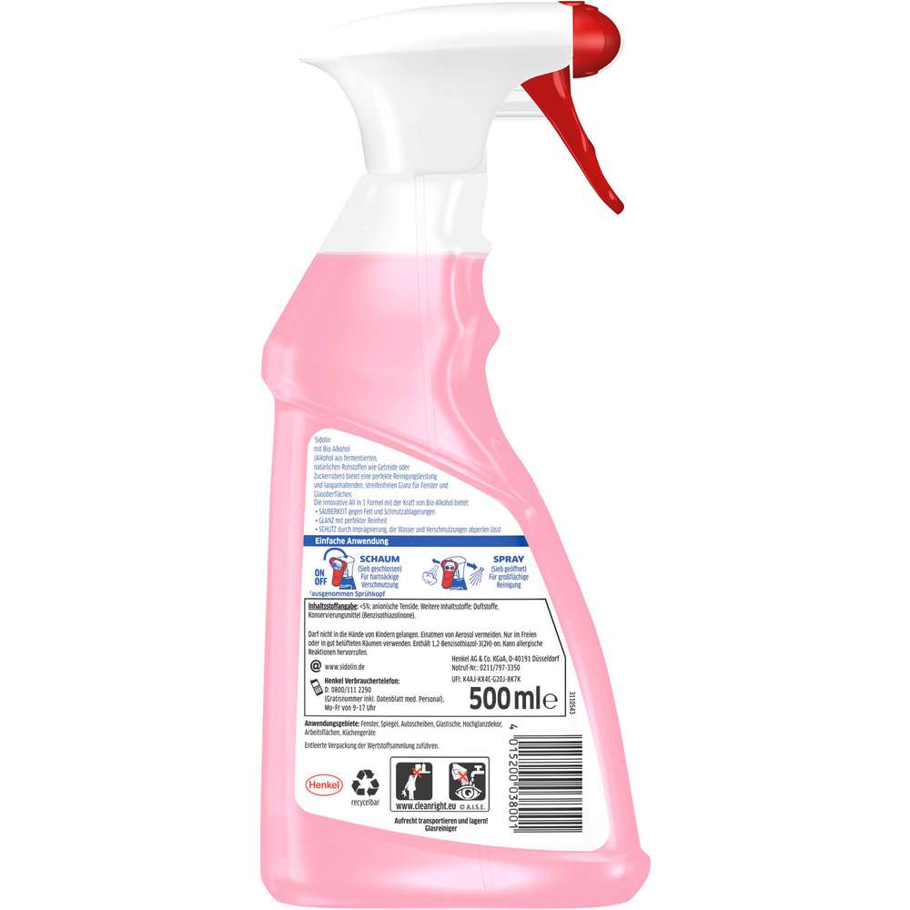 Produktabbildung Sidolin Glasreiniger, Streifenfrei, Kirschblüte