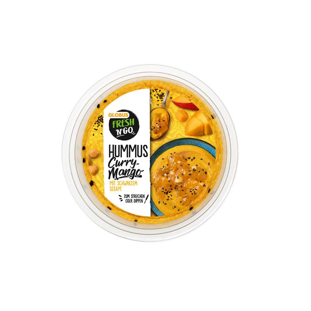 Produktabbildung GLOBUS FRESH 'N' GO Hummus Curry-Mango mit schwarzem Sesam