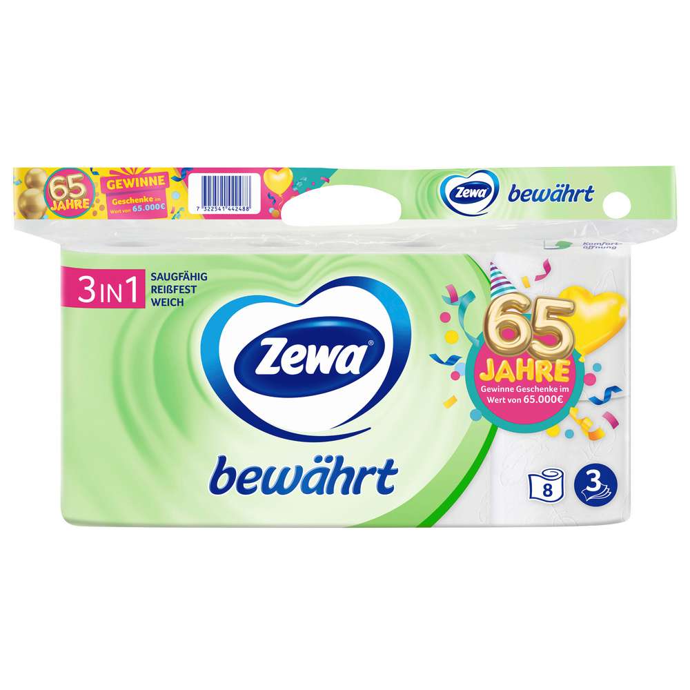 Produktabbildung Zewa Toilettenpapier, bewährt 3-lagig