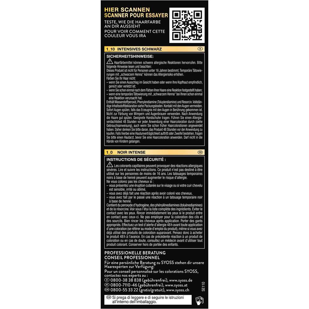 Produktabbildung Syoss Haarfarbe Oleo, 1-10 Schwarz