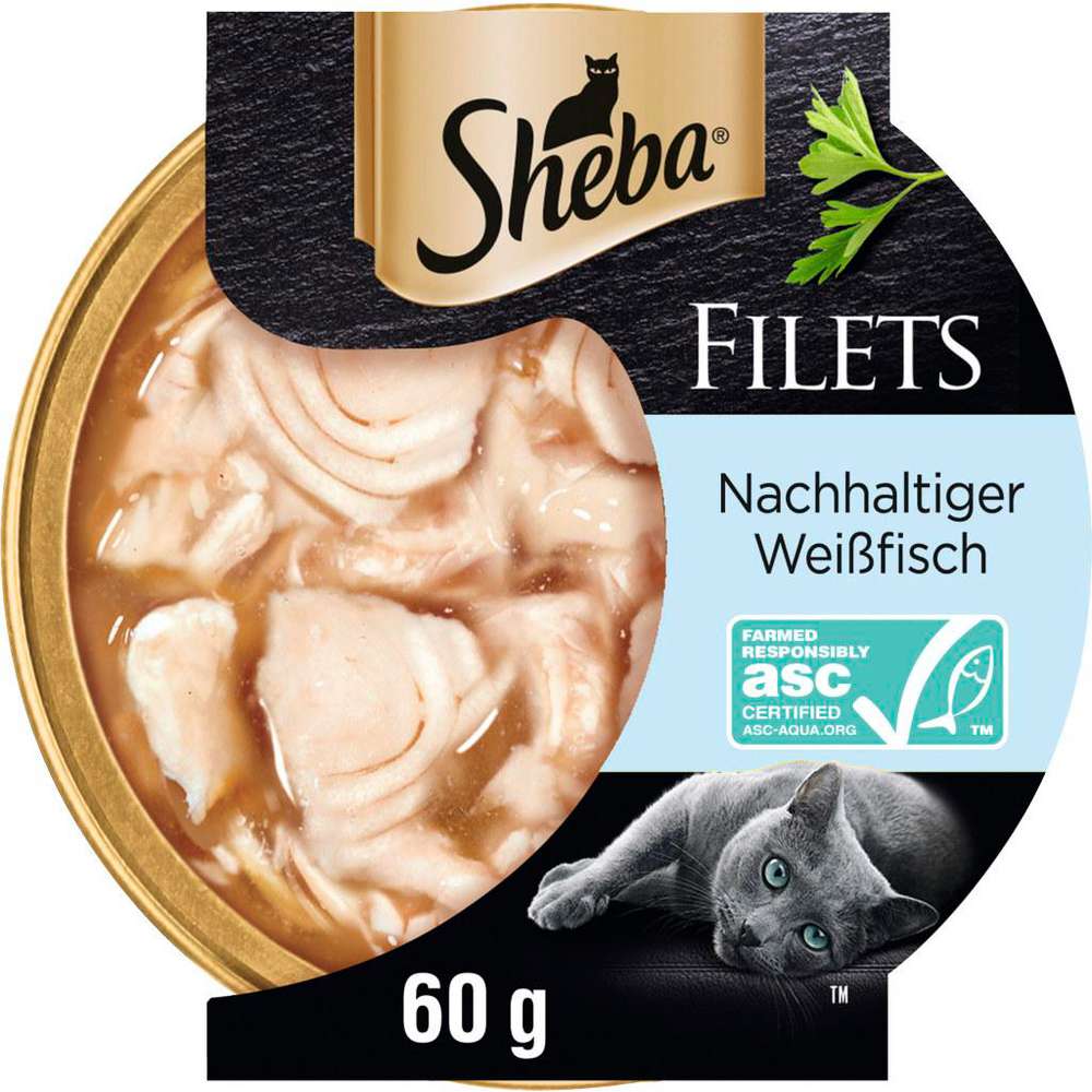 Produktabbildung Sheba Katzen-Nassfutter, Delikatesse in Gelee, Nachhaltiger Weißfisch