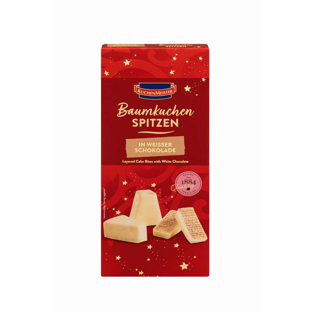 Produktabbildung Kuchen Meister Baumkuchenspitzen in weißer Schokolade