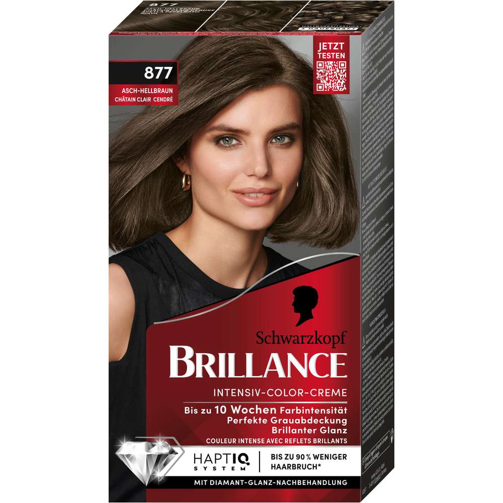 Produktabbildung Schwarzkopf Brillance Haarfarbe, 877 Helles Aschbraun