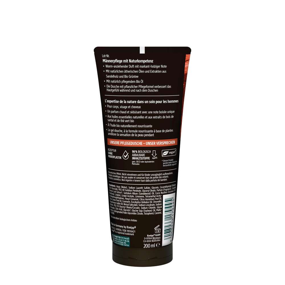 Produktabbildung Kneipp Pflegedusche Men 3in1 Wild, Sandelholz-Bio Grüntee