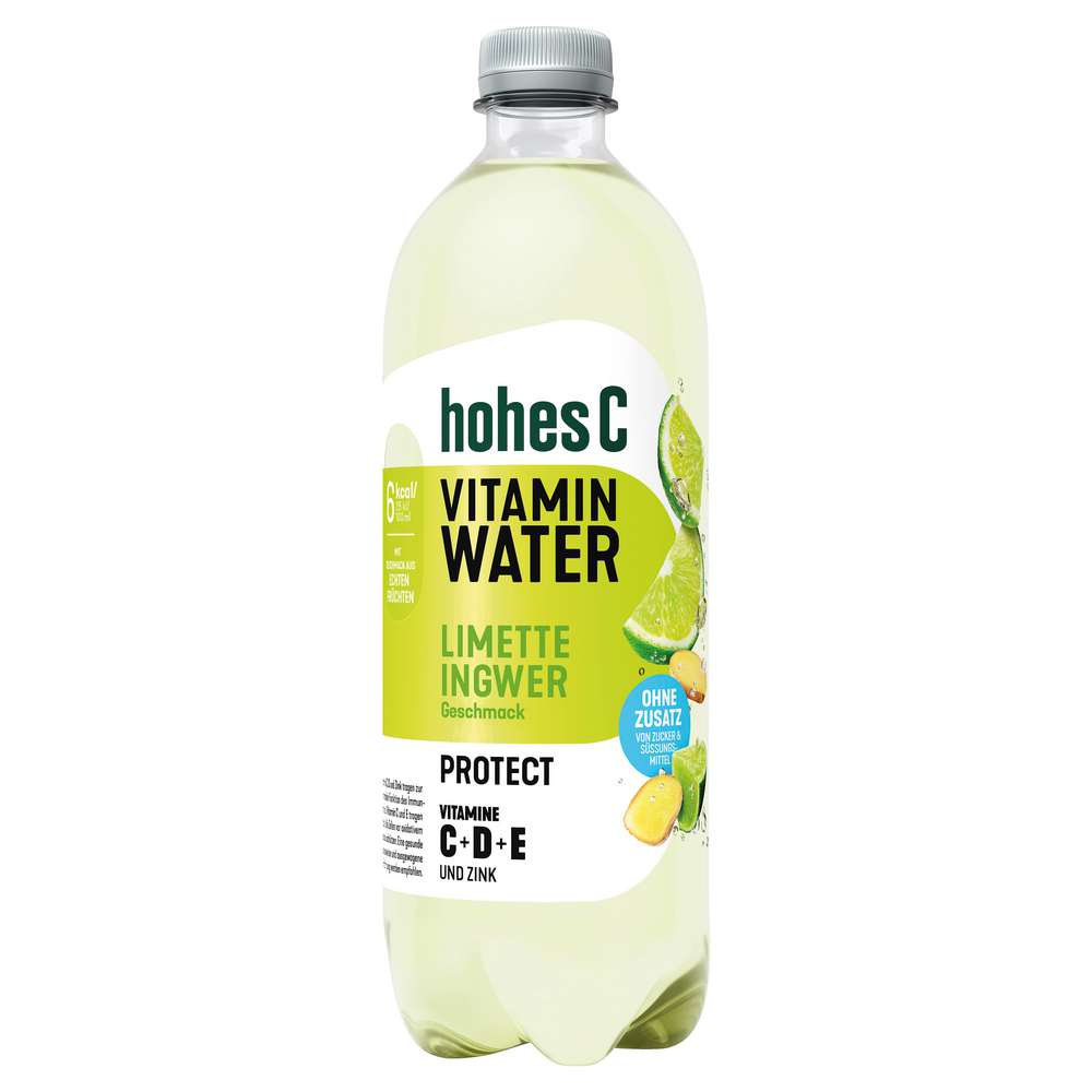 Produktabbildung hohes C Vitamin Wasser Protect, Limette-Ingwer