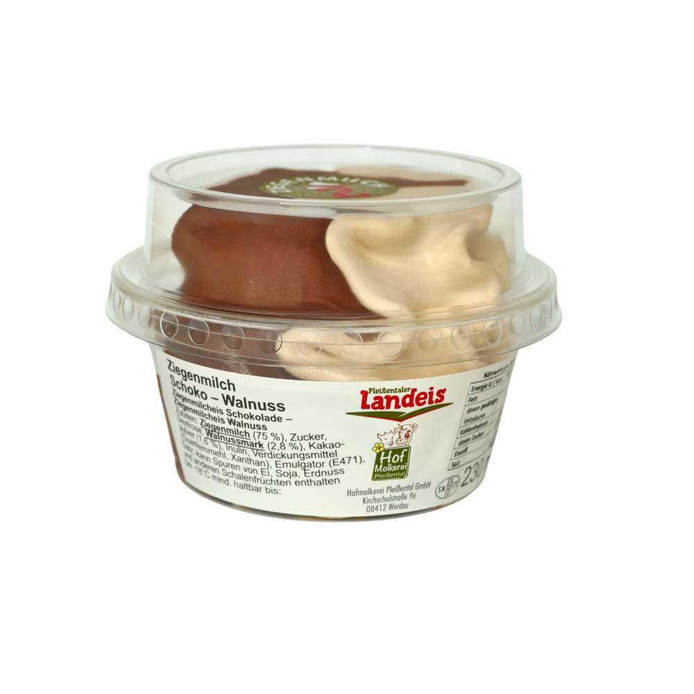 Produktabbildung Pleißentaler Landeis Eis Ziegenmilch, Schoko-Walnuss