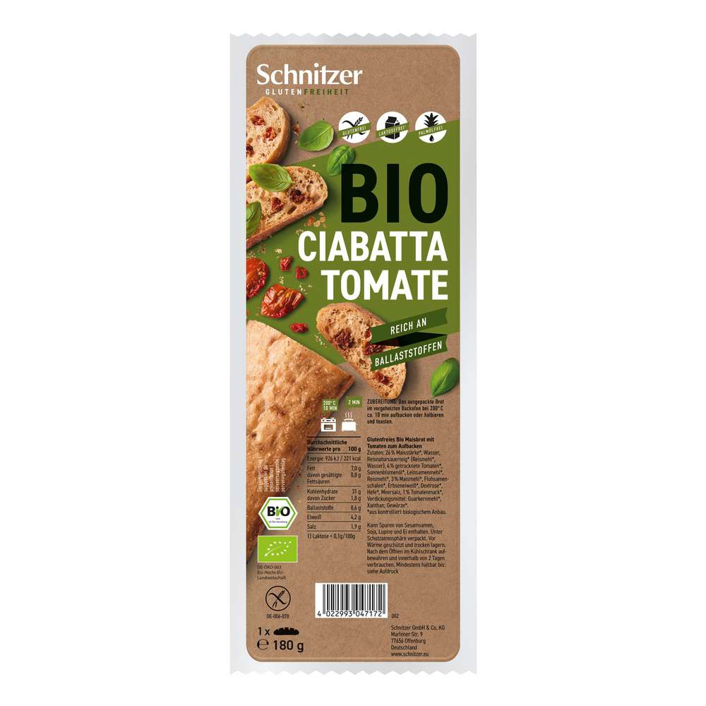Produktabbildung Schnitzer Bio Ciabatta, Tomato