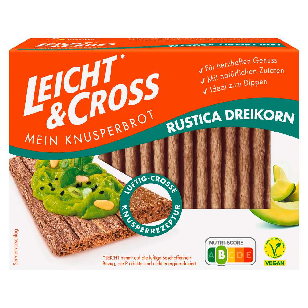 Produktabbildung Leicht & Cross Rustica Dreikorn Knäckebrot