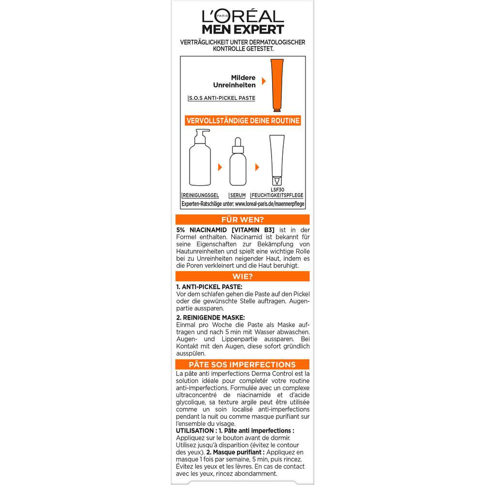 Produktabbildung L´Oreal Men Expert Derma Control Anti-Pickel Paste