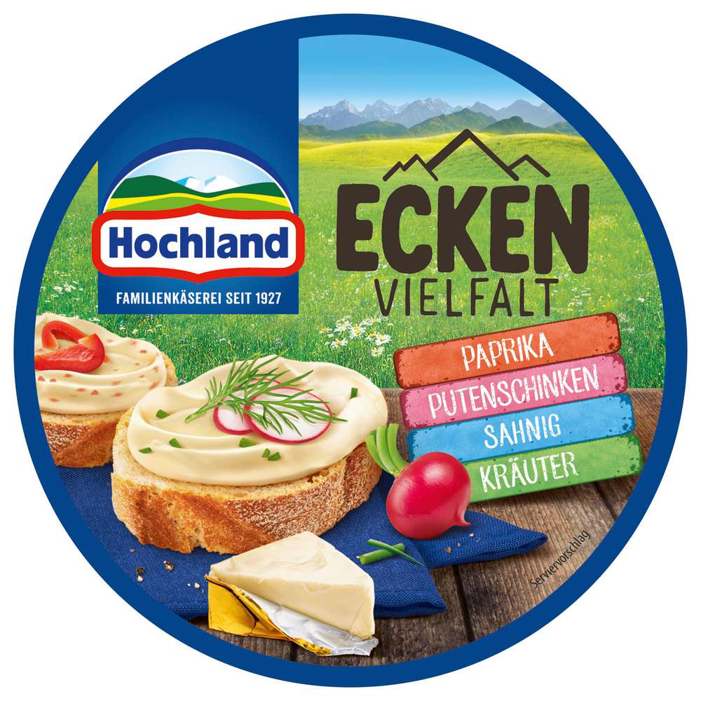 Produktabbildung Hochland Schmelzkäse-Ecken, Vielfalt