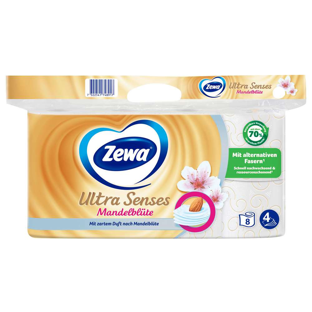 Produktabbildung Zewa Toilettenpapier Ultra Sense, Mandelblüte 4-lagig