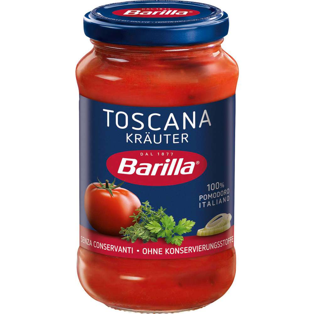 Produktabbildung Barilla Pasta Sauce Toscana mit Tomaten & frischen Kräutern