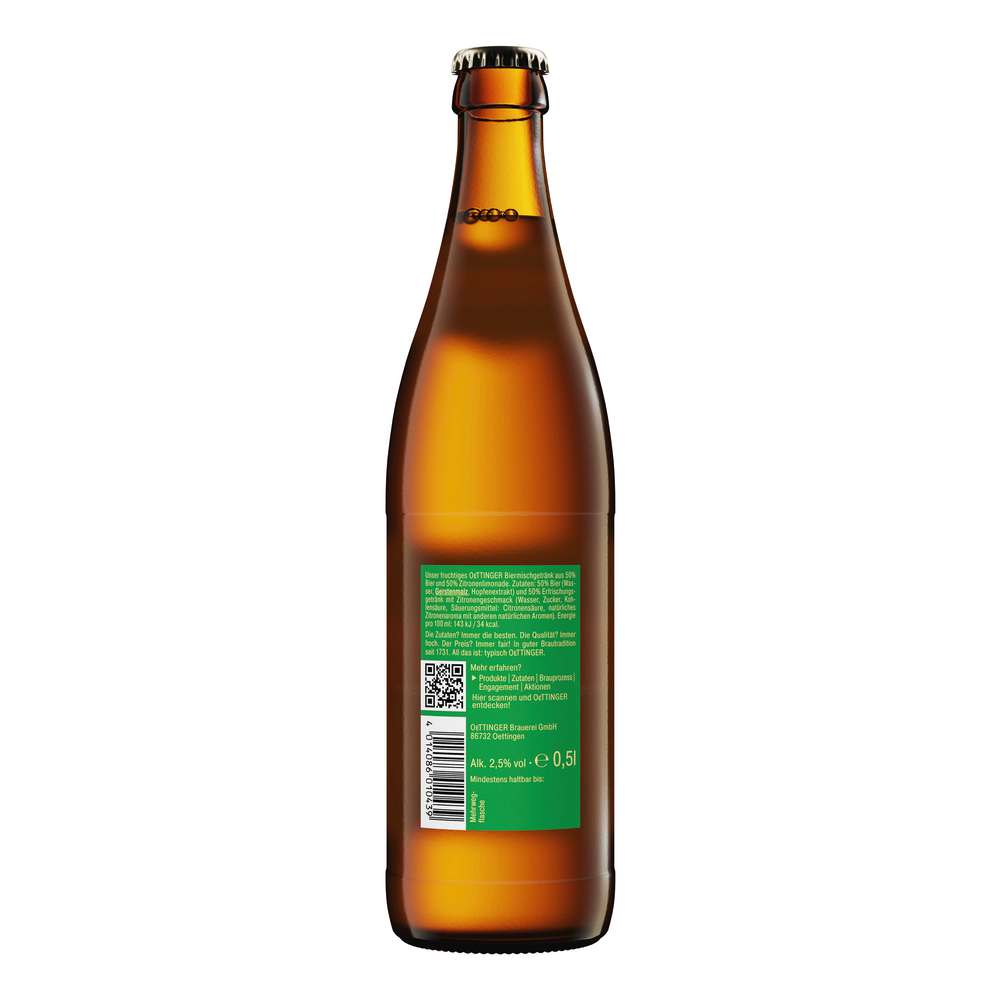 Produktabbildung Oettinger Biermischgetränk, Radler, 2,5 %