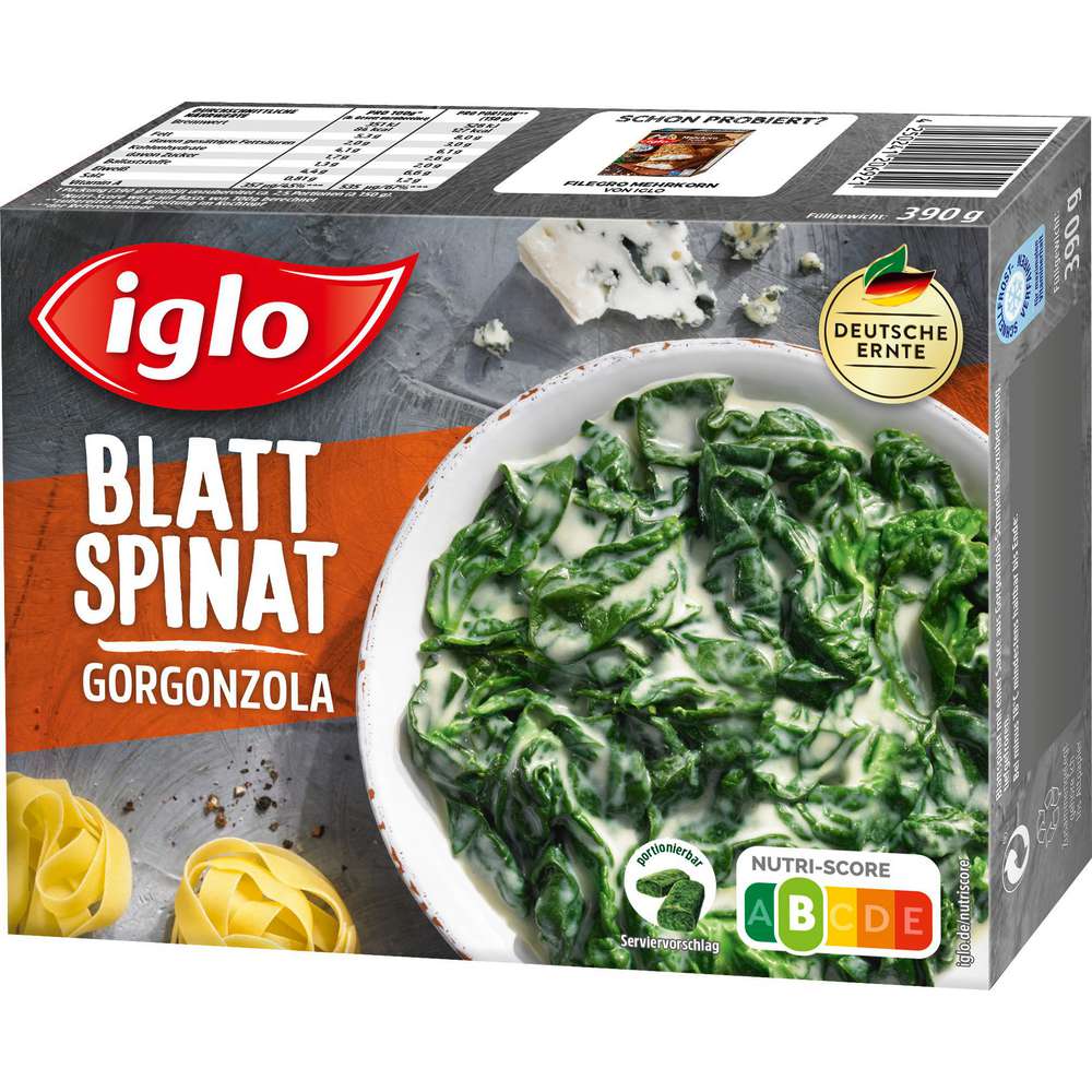 Produktabbildung Iglo Blatt-Spinat mit Gorgonzola