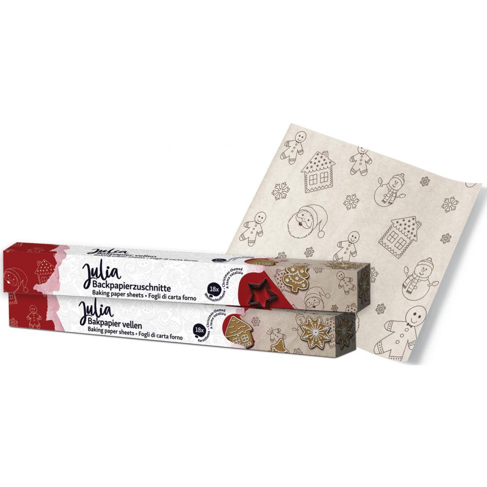 Produktabbildung keine Marke Backpapier-Zuschnitte mit Weihnachtsmotiven, 18 Blatt