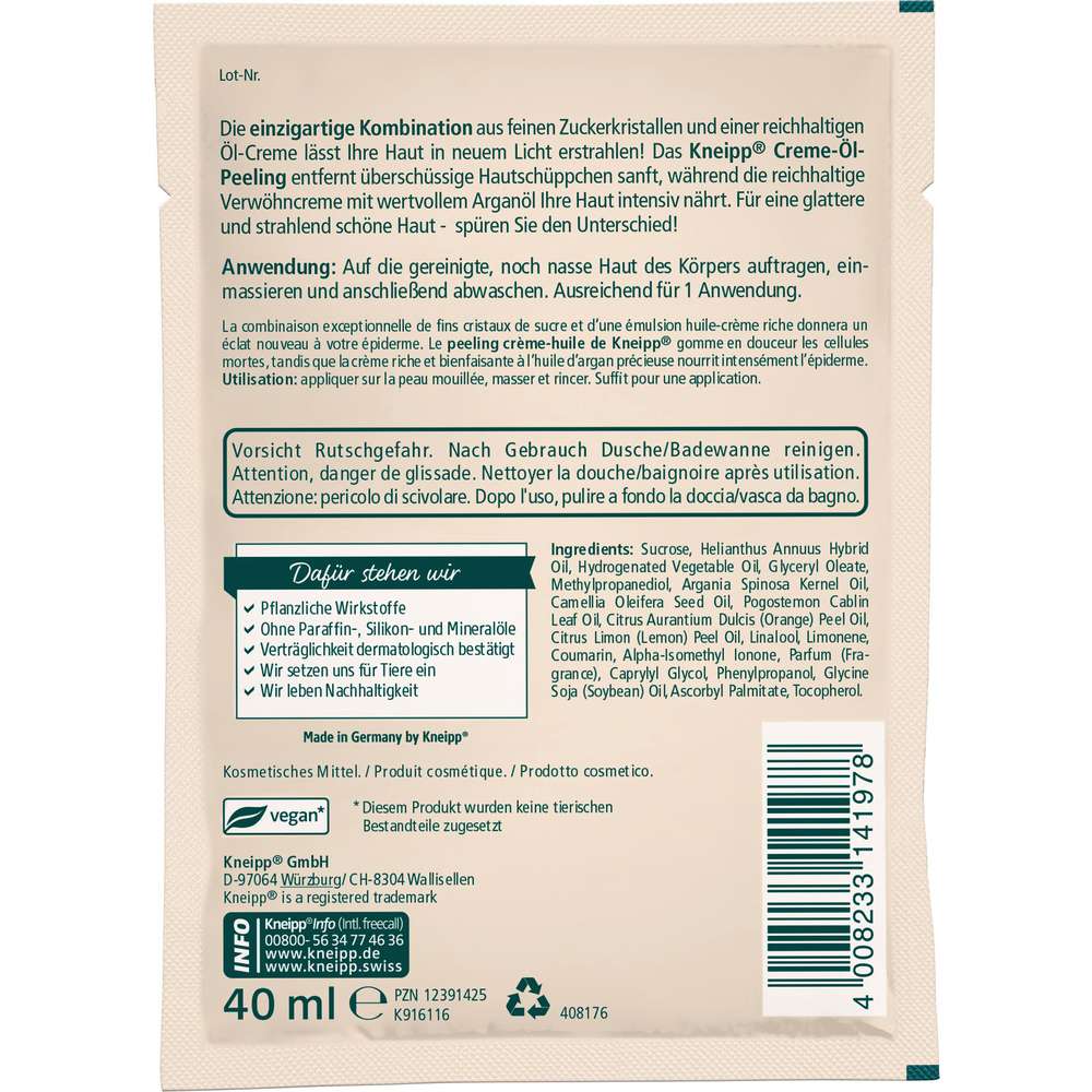 Produktabbildung Kneipp Creme-Öl-Peeling, Kamelie/Argan