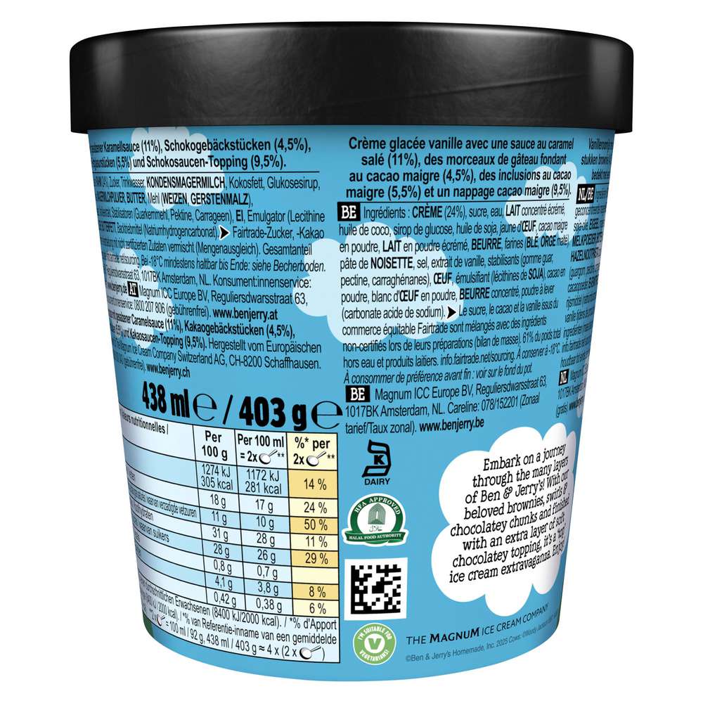Produktabbildung Ben & Jerry's Eis Topped Salted Caramel Brwonie