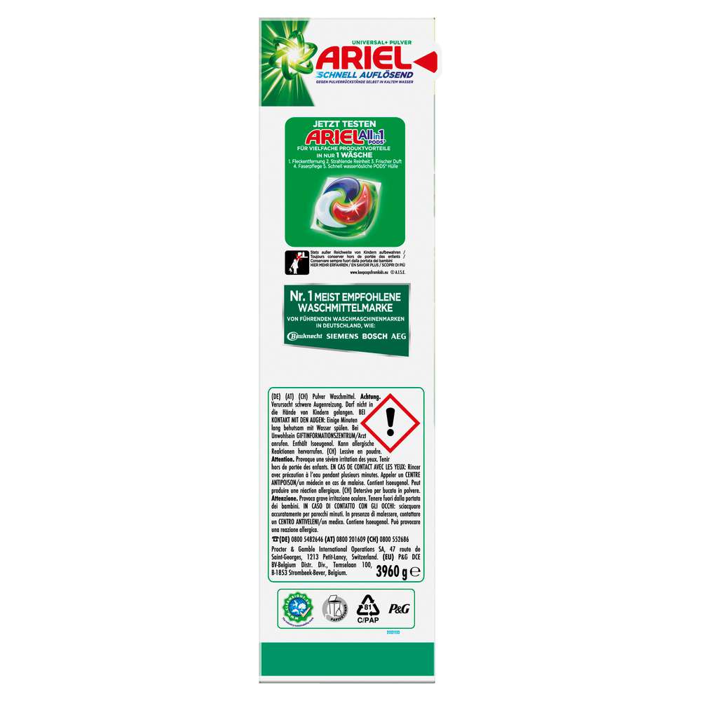 Produktabbildung Ariel Universal-Waschmittel, Pulver