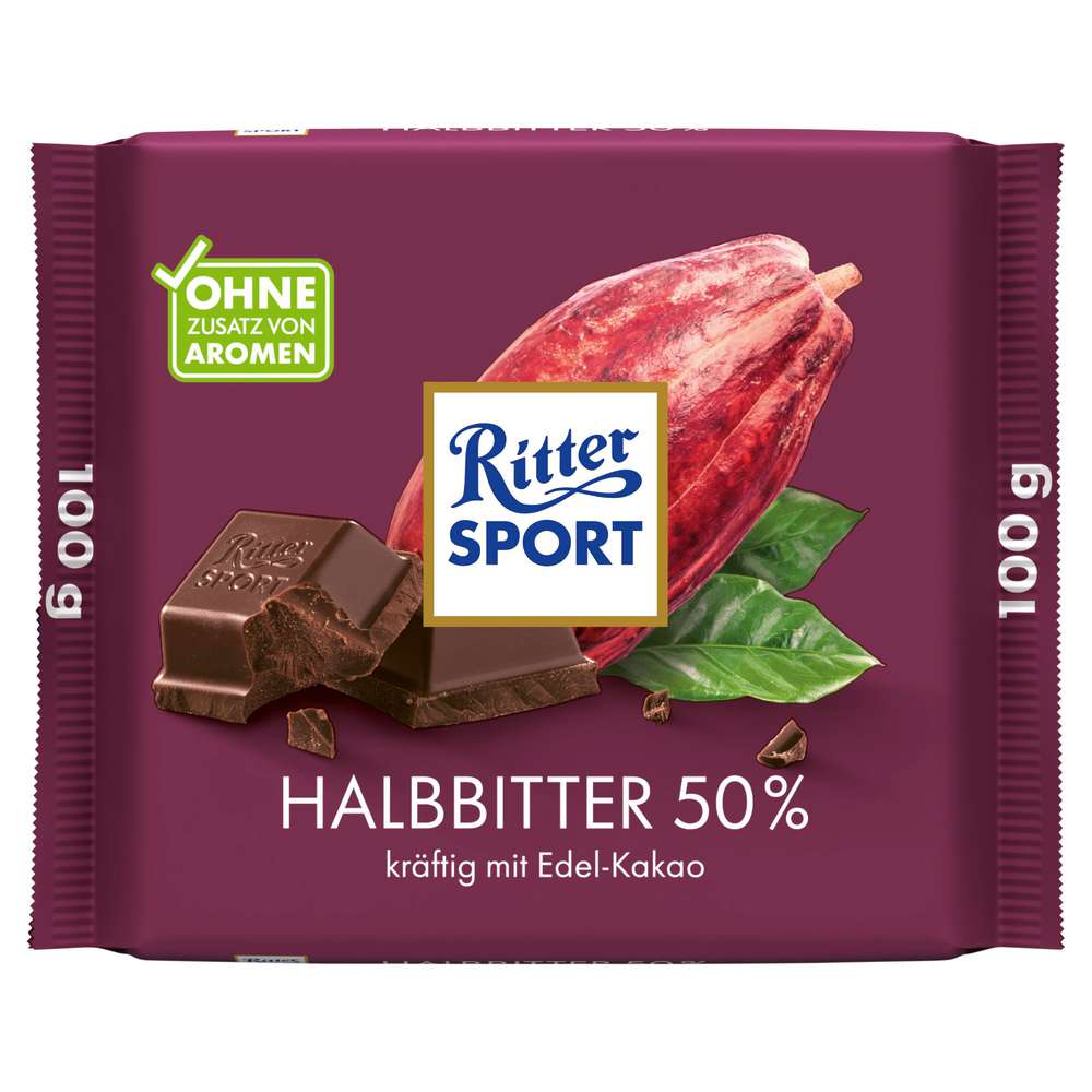 Produktabbildung Ritter Sport Tafelschokolade, Halbbitter
