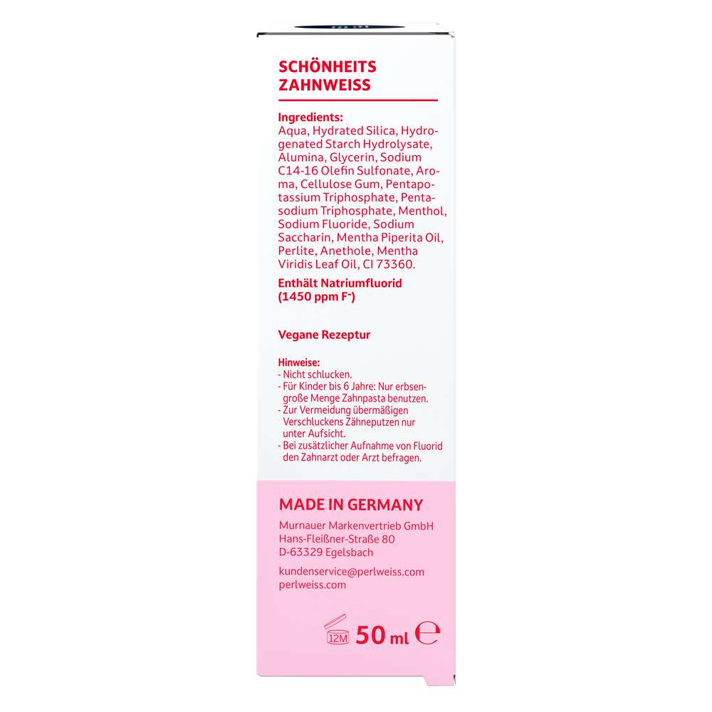 Produktabbildung Perlweiss Zahncreme Schönheits Zahnweiss