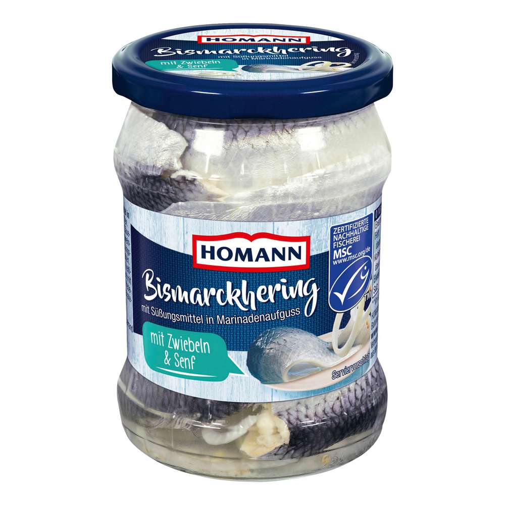 Produktabbildung Homann Bismarckhering mit Zwiebeln & Senf