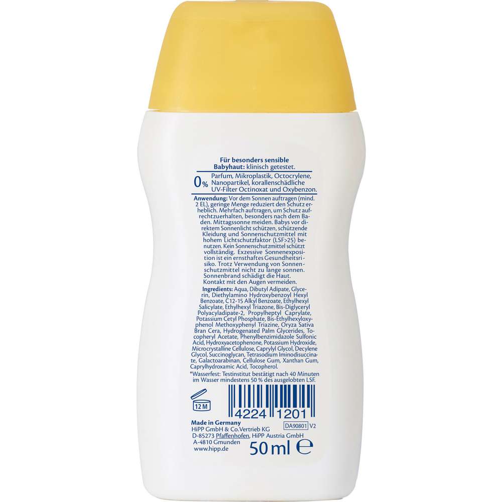 Produktabbildung Hipp Babysanft Sonnenmilch LSF50+