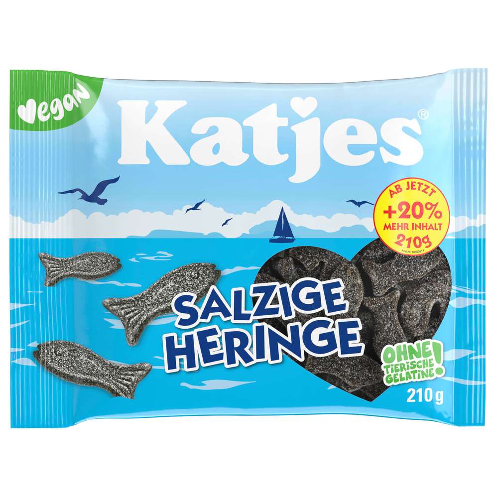 Produktabbildung Katjes Lakritz Salzige Heringe, vegan