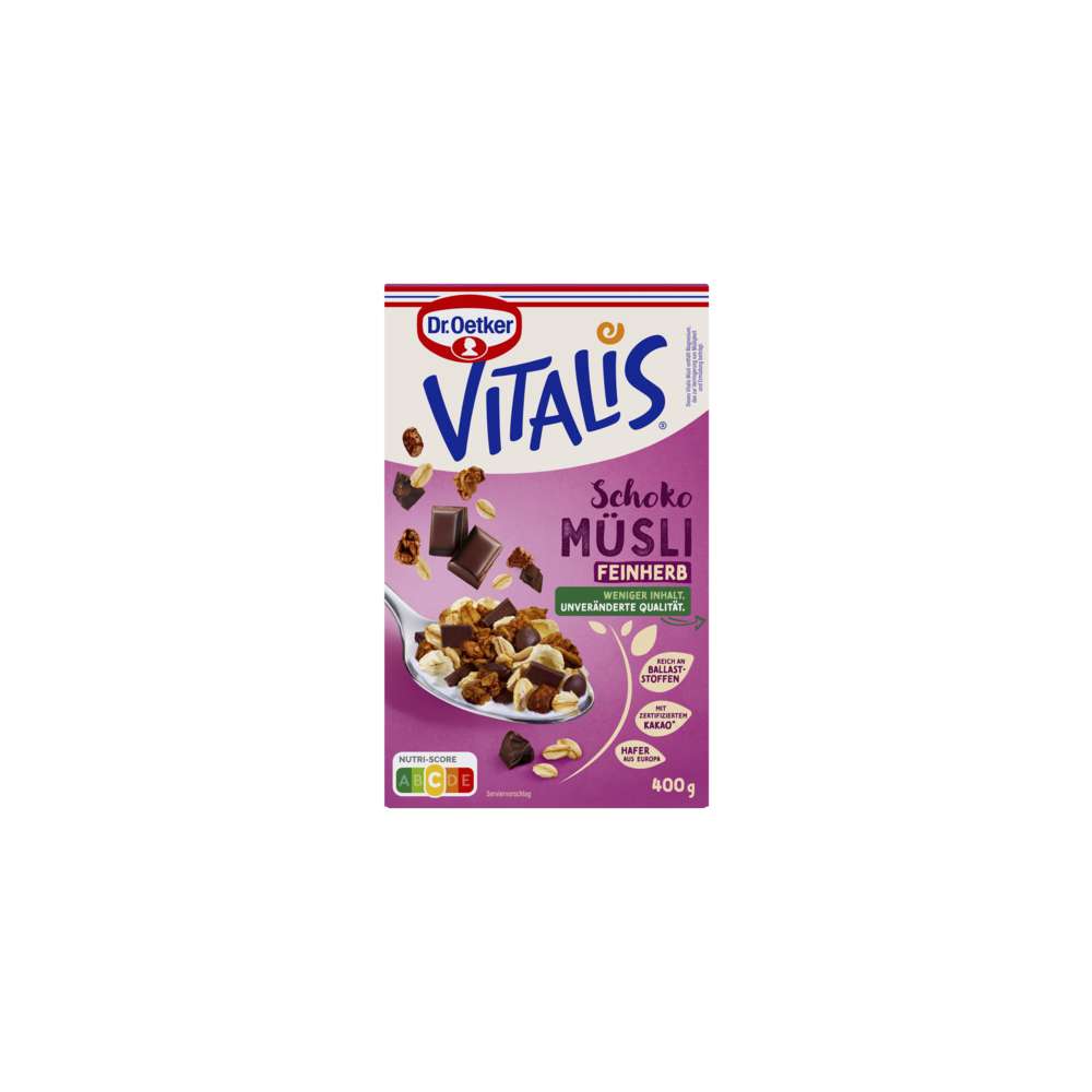 Produktabbildung Dr. Oetker Vitalis Schoko Müsli feinherb