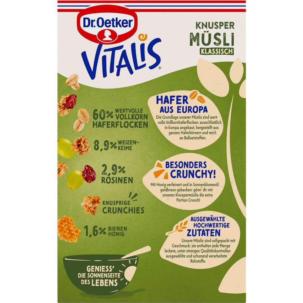 Produktabbildung Dr. Oetker Knusper-Müsli Vitalis, klassisch