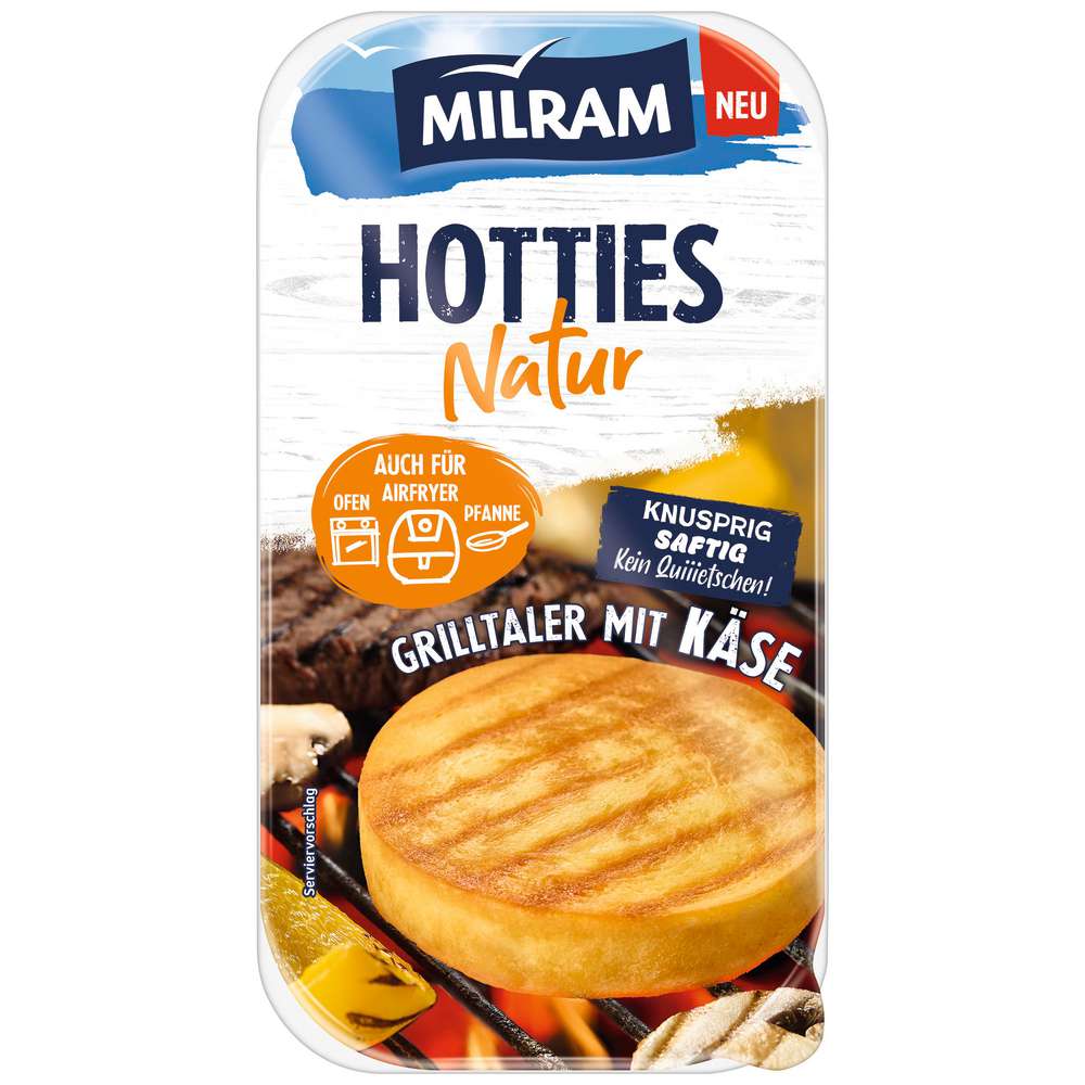 Produktabbildung Milram Grilltaler mit Käse, Hotties Natur