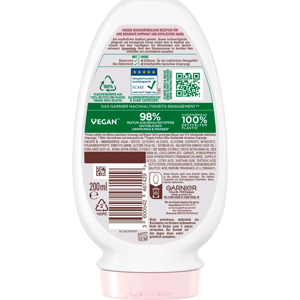 Produktabbildung Garnier Haarspülung Wahre Schätze, Hafermilch